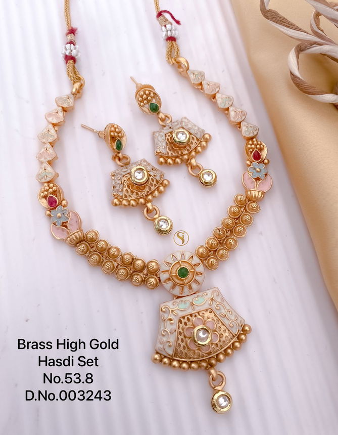 52 BH Matte Brass High Gold Hasadi Set Wholesale Shop In Surat
